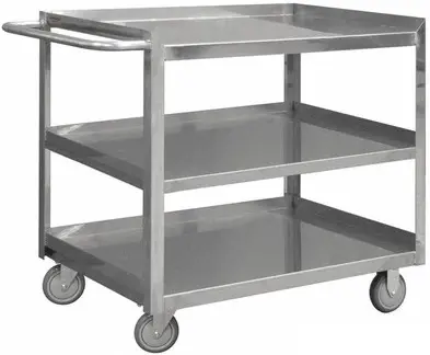 CARRO DE SERVICIO 3 NIVELES ACERO INOX 304 MEDIDAS FRENTE 90 FONDO 60 ALTO 90 cm 